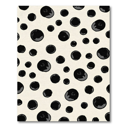 Abstract Black Ink Drops Cream Rug