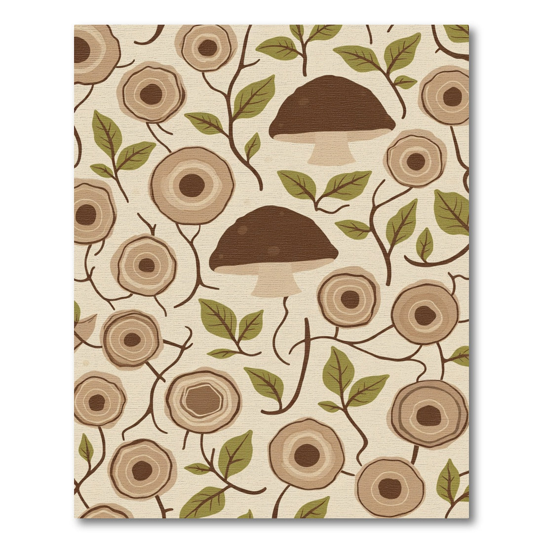 Woodland Mushroom And Oak Ring Rug