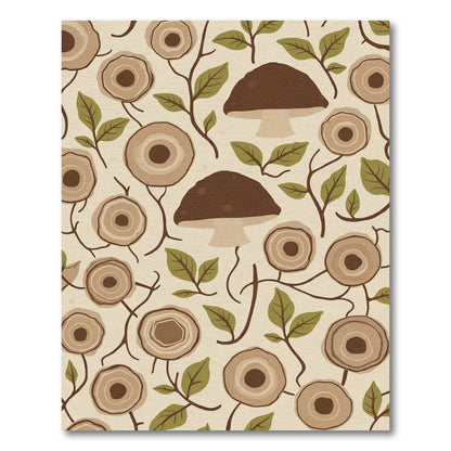 Woodland Mushroom And Oak Ring Rug