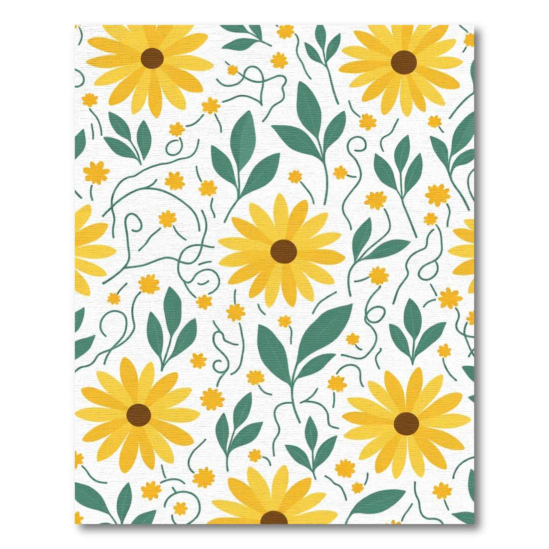 Yellow Daisy Vine Whimsical Floral Rug