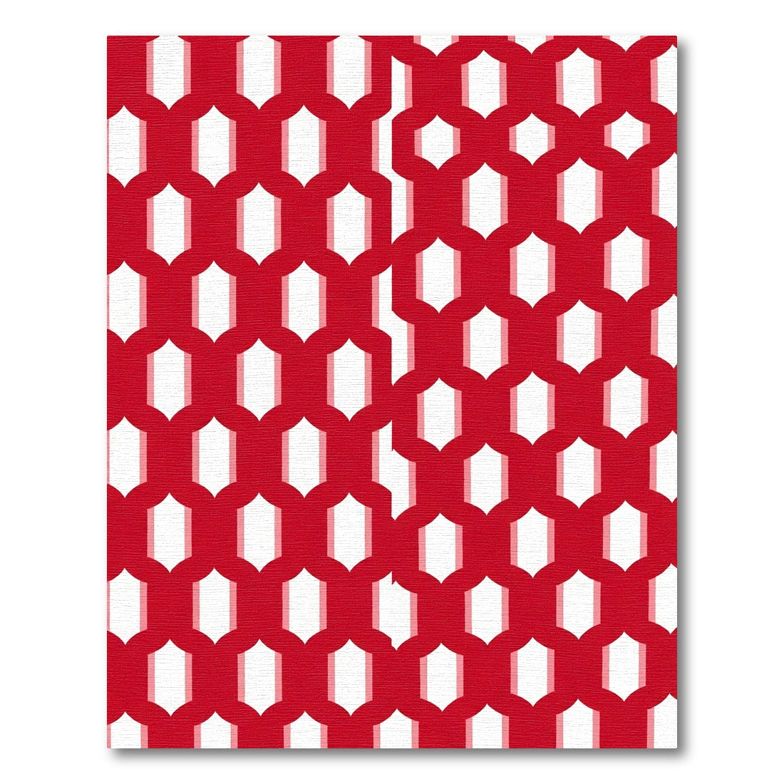 Bold Red Geometric Arabesque Rug