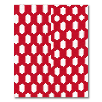 Bold Red Geometric Arabesque Rug