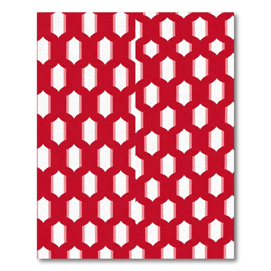 Bold Red Geometric Arabesque Rug