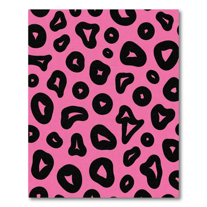 Hot Pink Black Animal Spots Rug