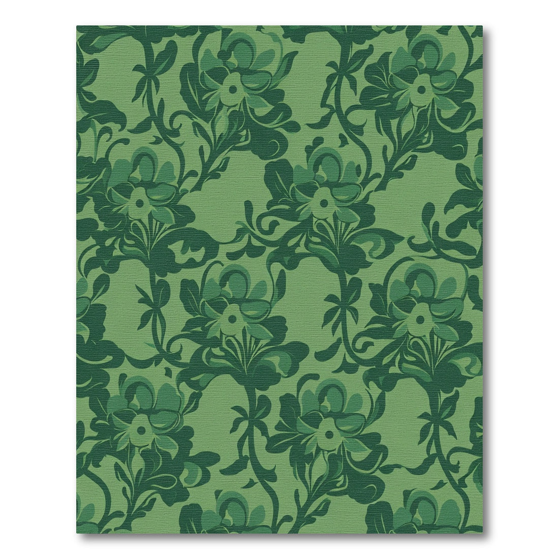 Emerald Green Floral Swirl Rug