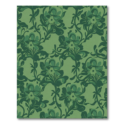 Emerald Green Floral Swirl Rug