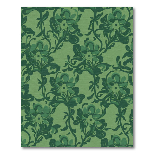 Emerald Green Floral Swirl Rug