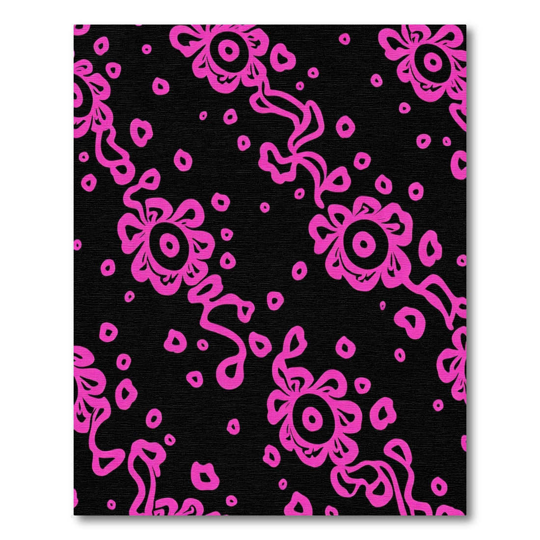 Hot Pink Abstract Floral Dots Rug