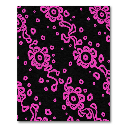 Hot Pink Abstract Floral Dots Rug