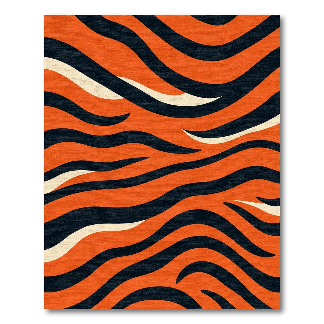Bold Orange Black Tiger Stripes Rug