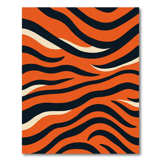 Bold Orange Black Tiger Stripes Rug