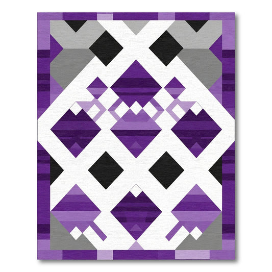 Modern Purple Diamond Geometric Rug