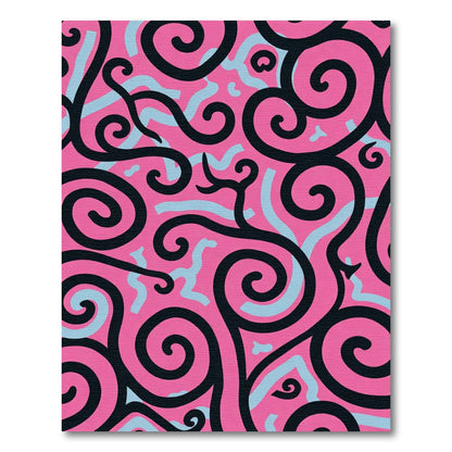 Bold Pink Swirl Abstract Rug