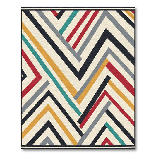 Chevron Modern Geometric Stripe Rug