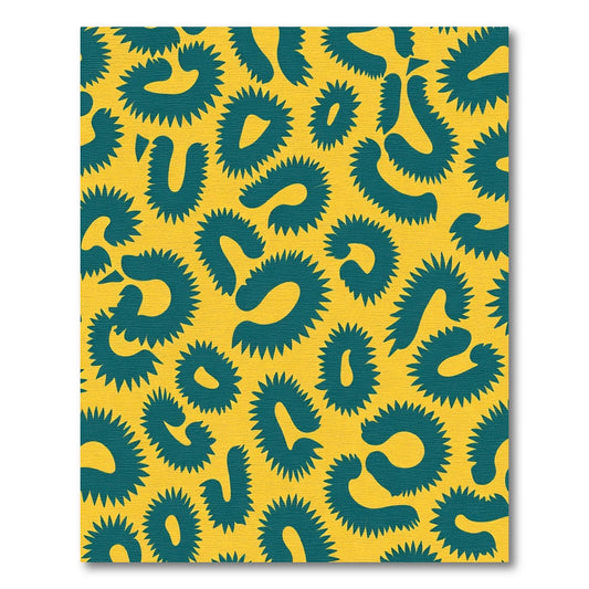 Bold Teal Leopard Spot Rug