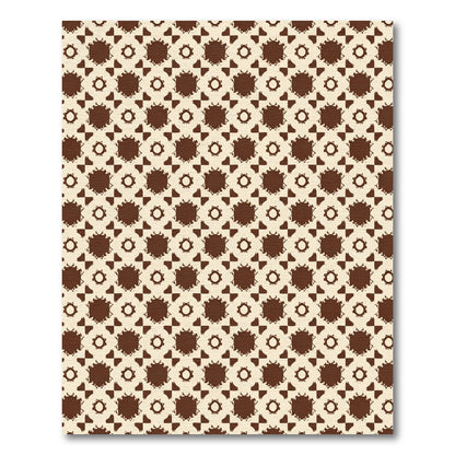Cream Brown Starburst Geometric Repeat Rug