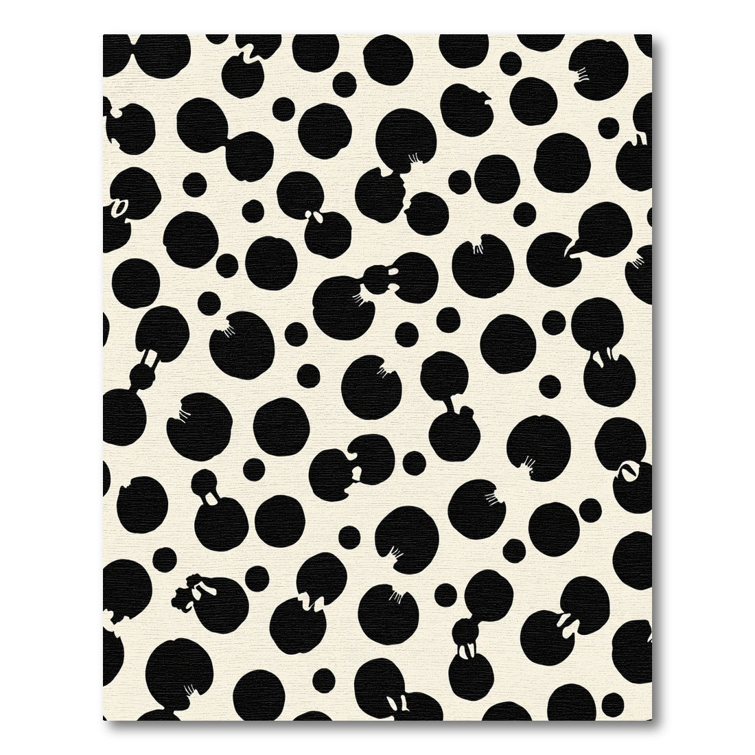Abstract Black Dot Cream Ripple Rug