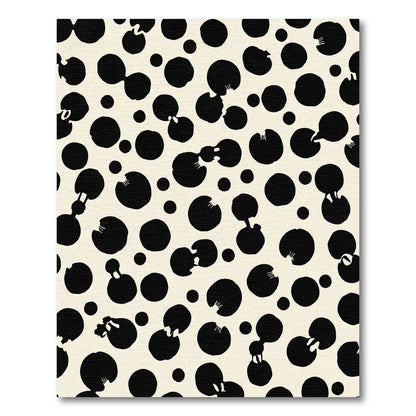 Abstract Black Dot Cream Ripple Rug