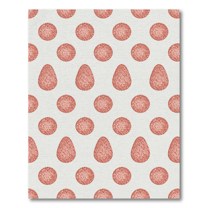 Coral Polka Dot Egg Arrangement Rug