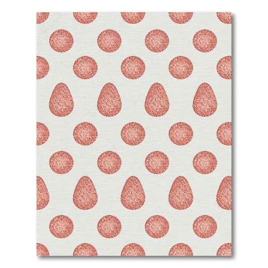 Coral Polka Dot Egg Arrangement Rug