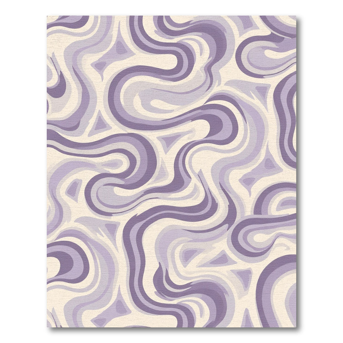 Lavender Swirls Cream Abstract Rug