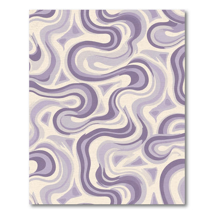 Lavender Swirls Cream Abstract Rug