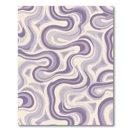 Lavender Swirls Cream Abstract Rug