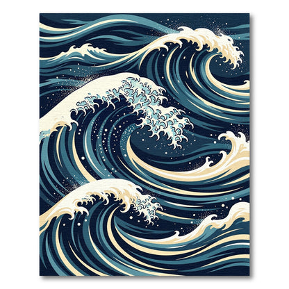 Marine Aqua Coastal Swirling Seas Rug