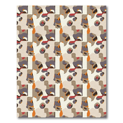 Abstract Patchwork Organic Shapes Rug
