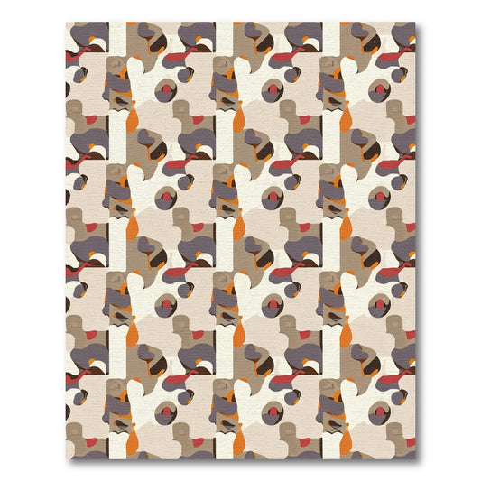 Abstract Patchwork Organic Shapes Rug