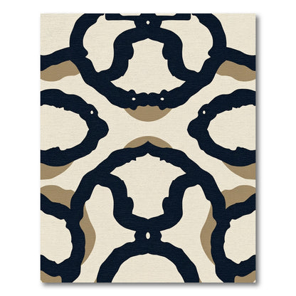 Abstract Organic Chain Link Rug