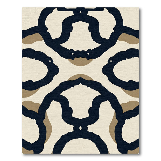 Abstract Organic Chain Link Rug