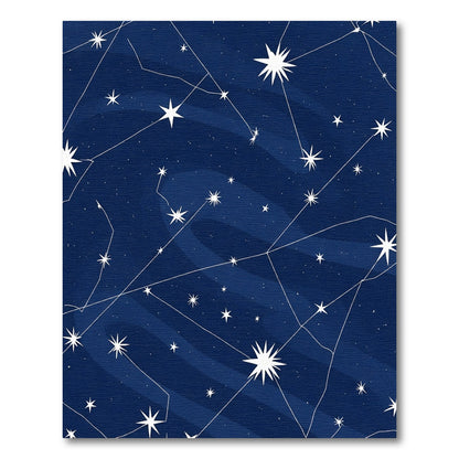 Deep Blue Celestial Starry Night Rug