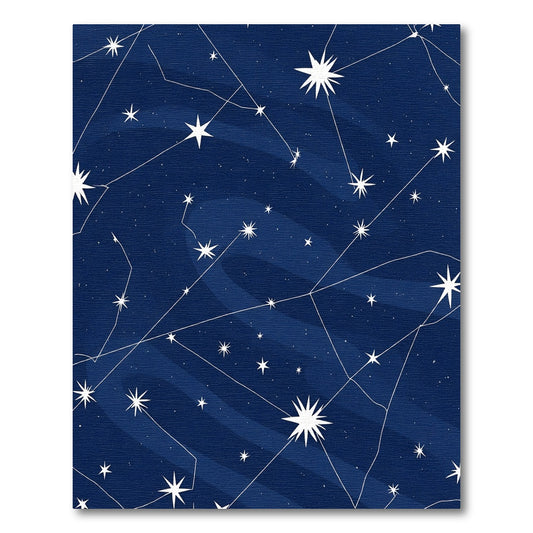Deep Blue Celestial Starry Night Rug