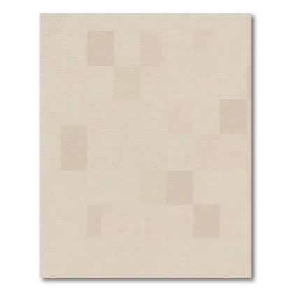 Soft Beige Pixelated Grid Rug