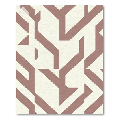 Contemporary Mauve Geometric Shape Rug