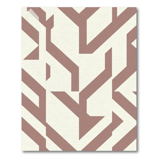 Contemporary Mauve Geometric Shape Rug