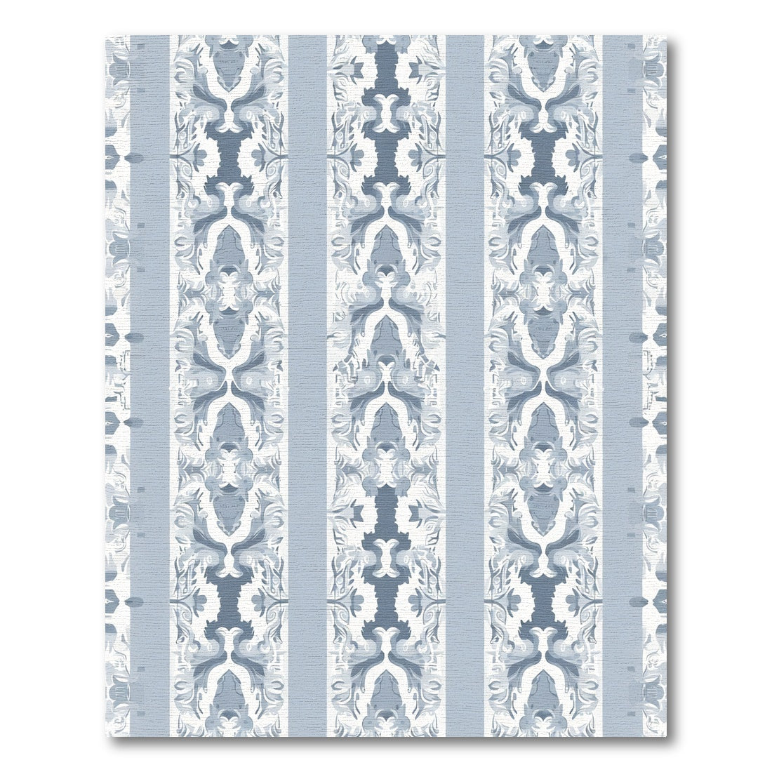 Pale Blue Symmetry Damask Stripes Rug