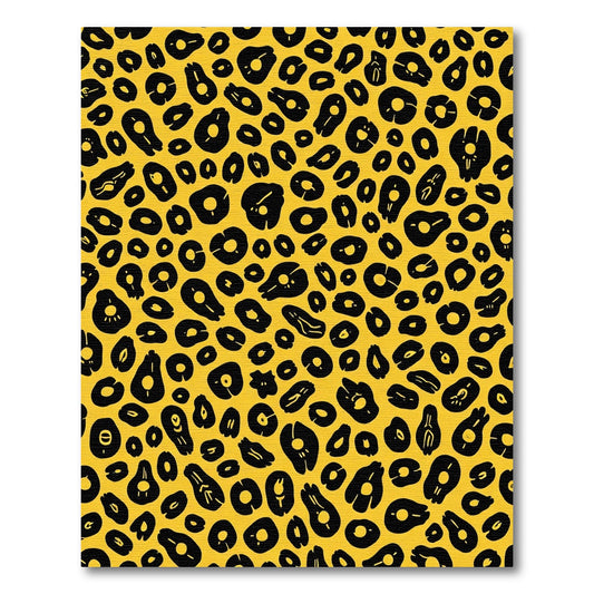 Bold Yellow Black Animal Spot Rug