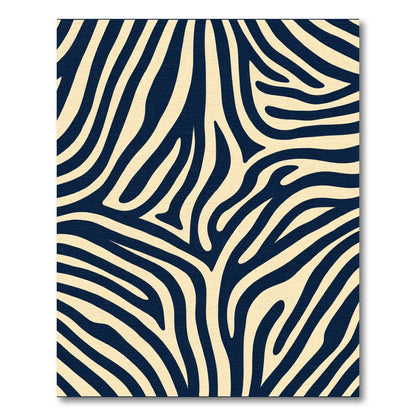 Navy Cream Zebra Stripes Rug