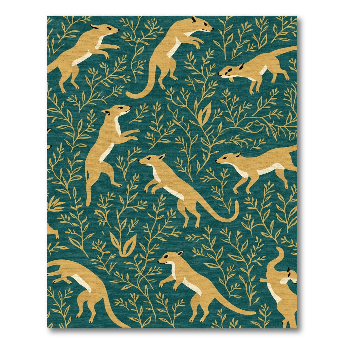 Golden Ferrets Emerald Meadow Rug