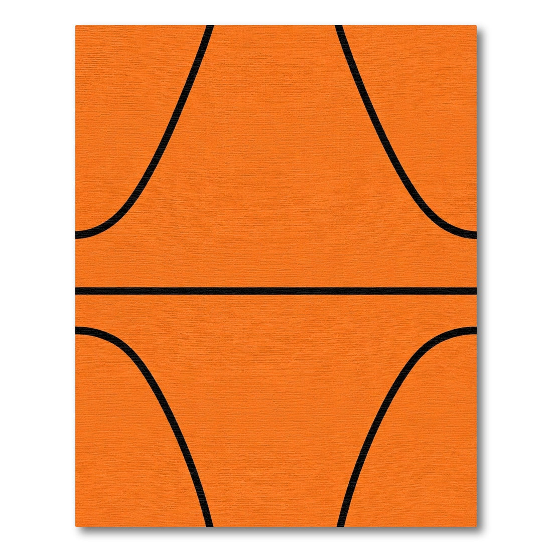 Orange Black Line Textured Basketball Rug