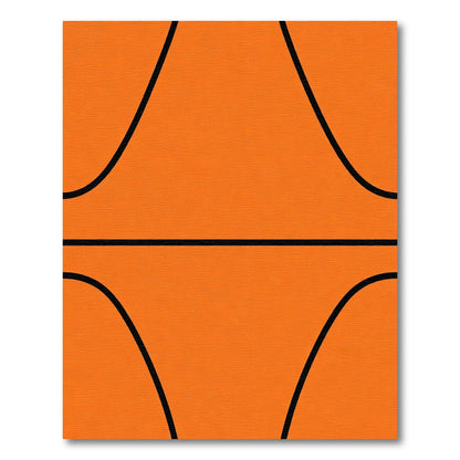 Orange Black Line Textured Basketball Rug