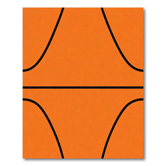 Orange Black Line Textured Basketball Rug
