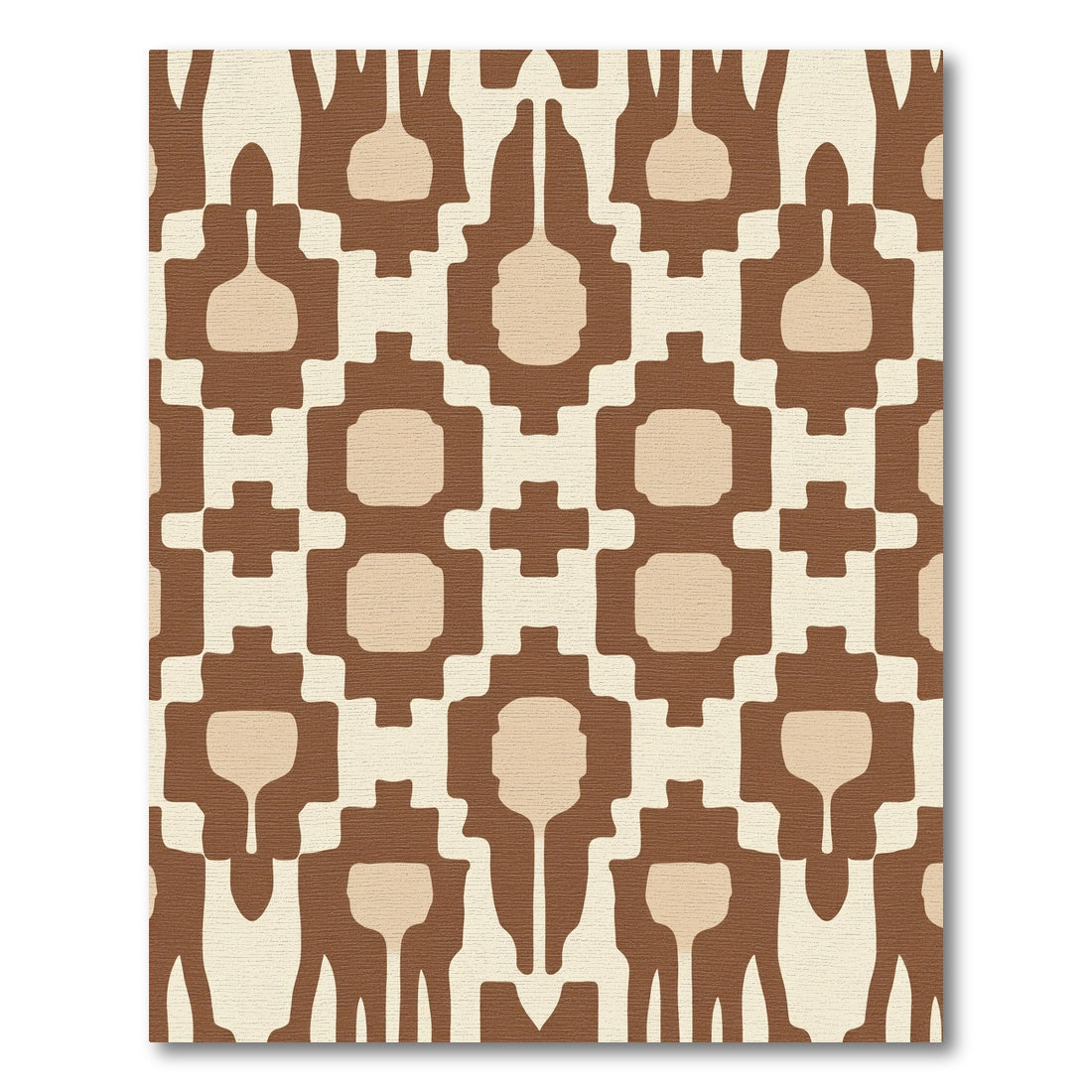 Brown Beige Abstract Tribal Rug