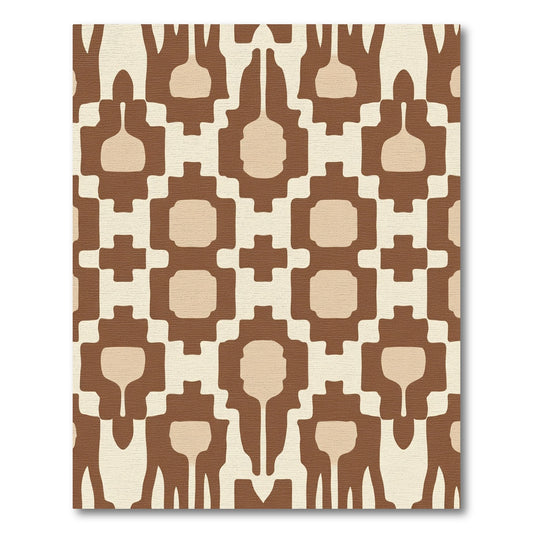 Brown Beige Abstract Tribal Rug