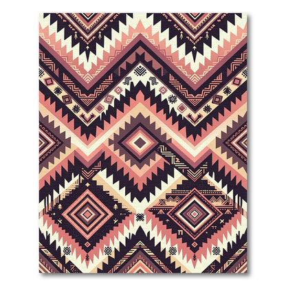 Terracotta Beige Geometric Diamond Chevron Rug