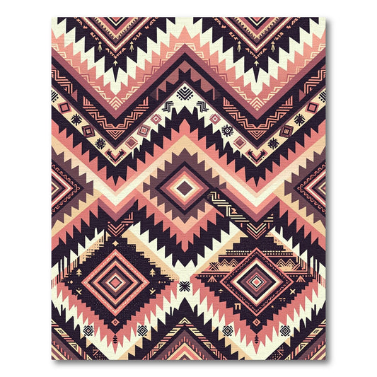 Terracotta Beige Geometric Diamond Chevron Rug