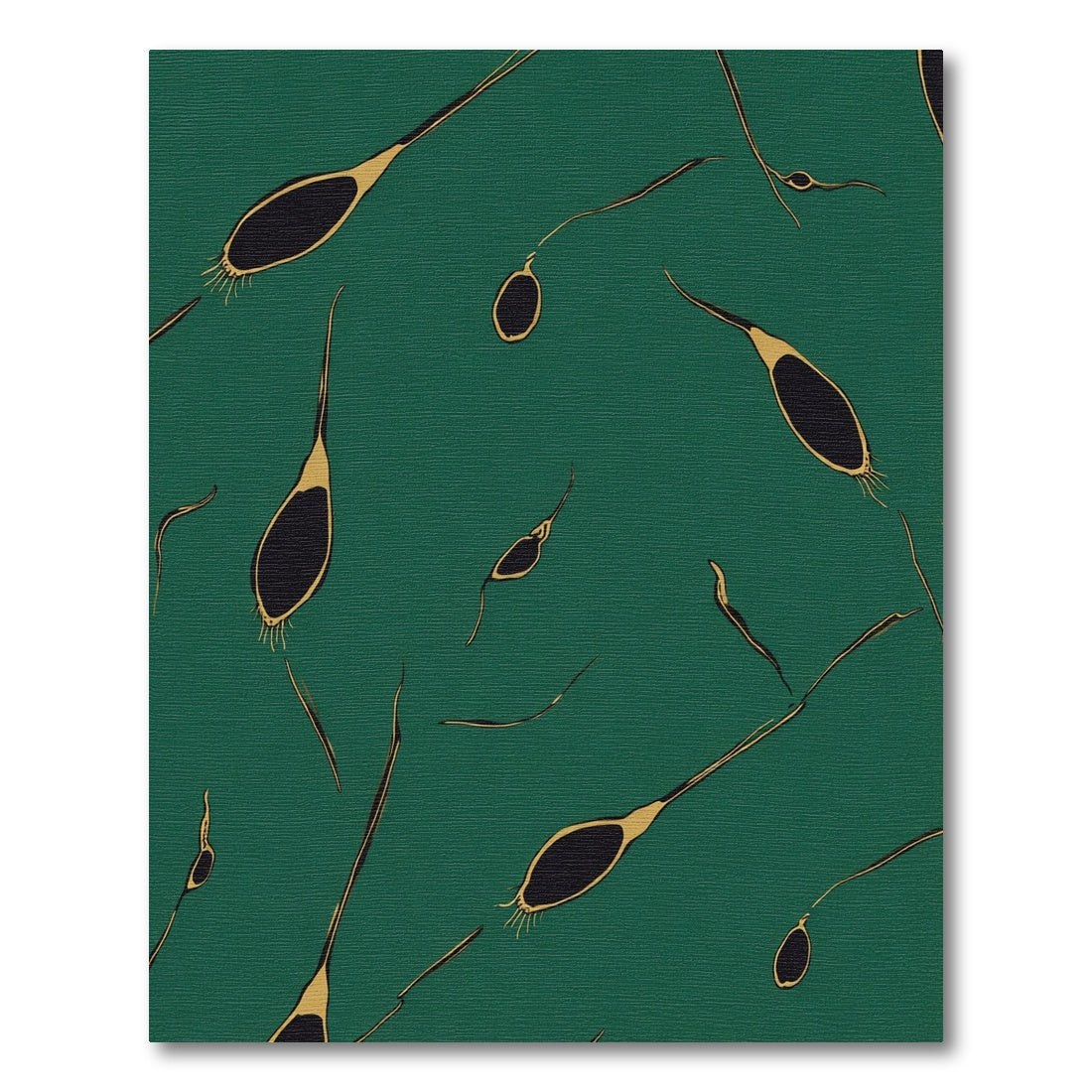 Emerald Green Botanical Spore Rug