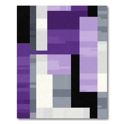 Abstract Purple Geometric Slate Rug